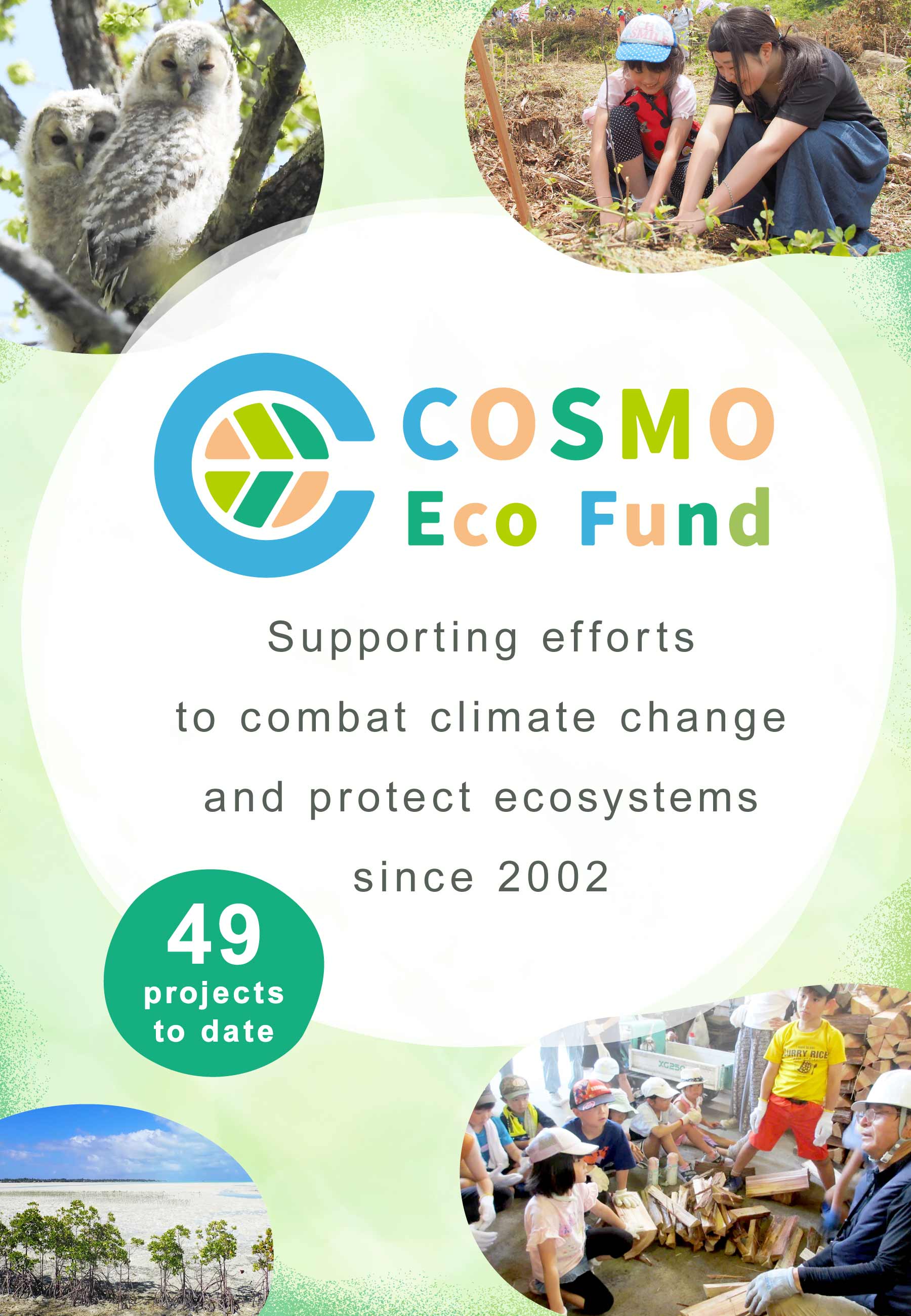 COSMO Eco Fund Supporting efforts to combat climate change and protect ecosystems since 2002 49 projects to date
