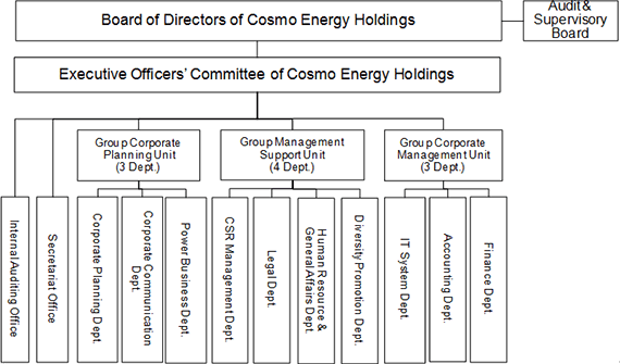 Organization and governance system of Cosmo Energy Holdings Co.,Ltd