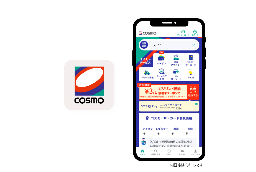 アプリのアイコンとホーム画面