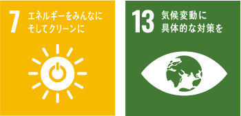 7 エネルギーをみんなに そしてクリーンに・13 気候変動に具体的な対策を